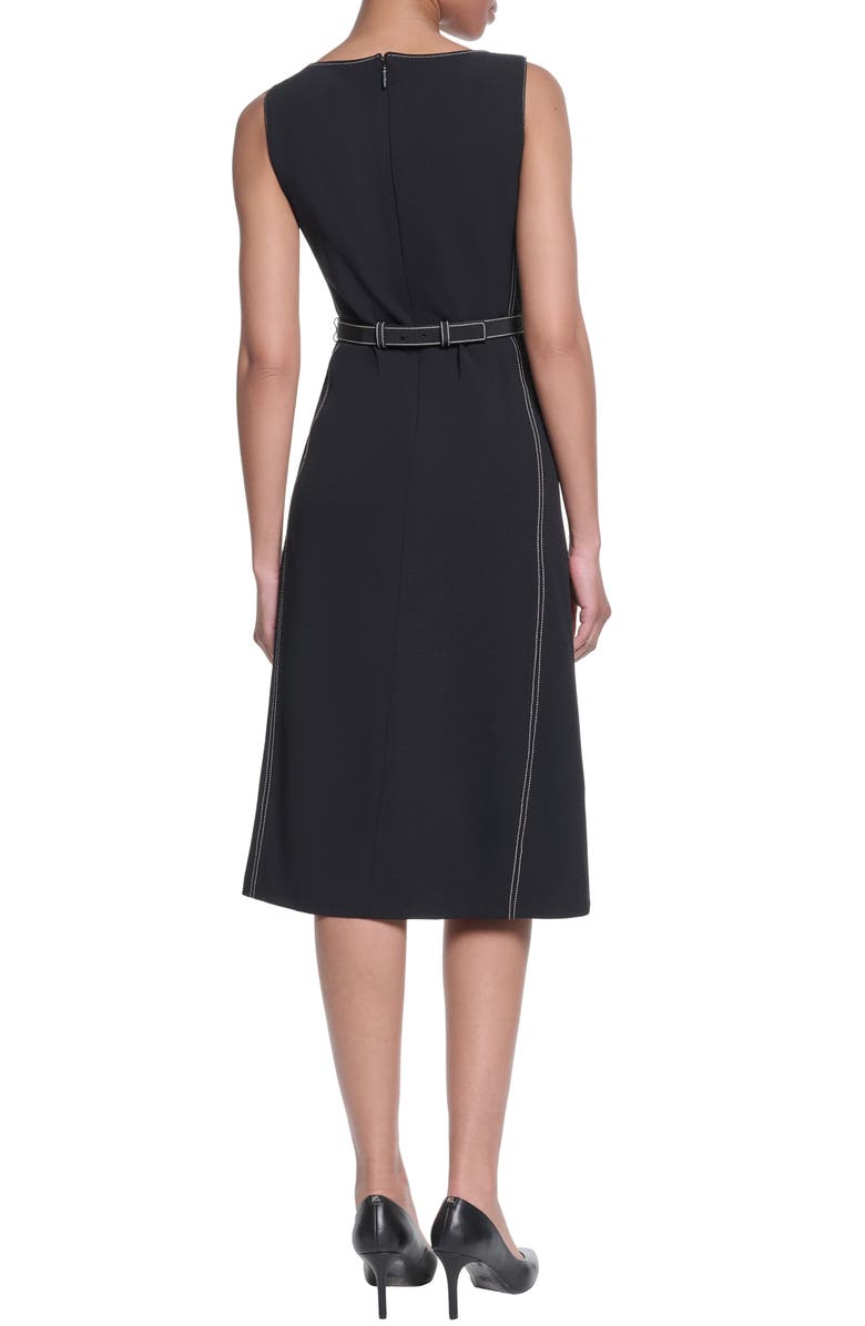 KARL LAGERFELD Sleeveless Scuba Crepe A-Line Dress, Alternate, color,