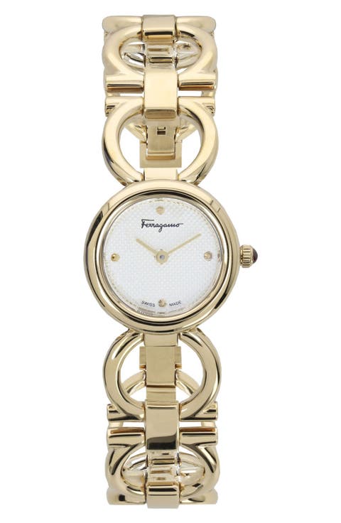 Double Gancini Bracelet Watch, 22.5mm
