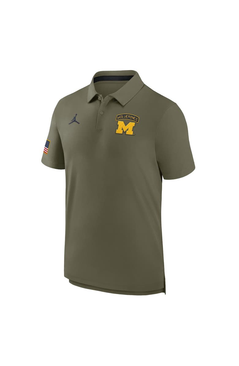 Jordan Brand Men's Jordan Brand Olive Michigan Wolverines 2024 Military Appreciation Tour Performance Polo, Alternate, color, Olive