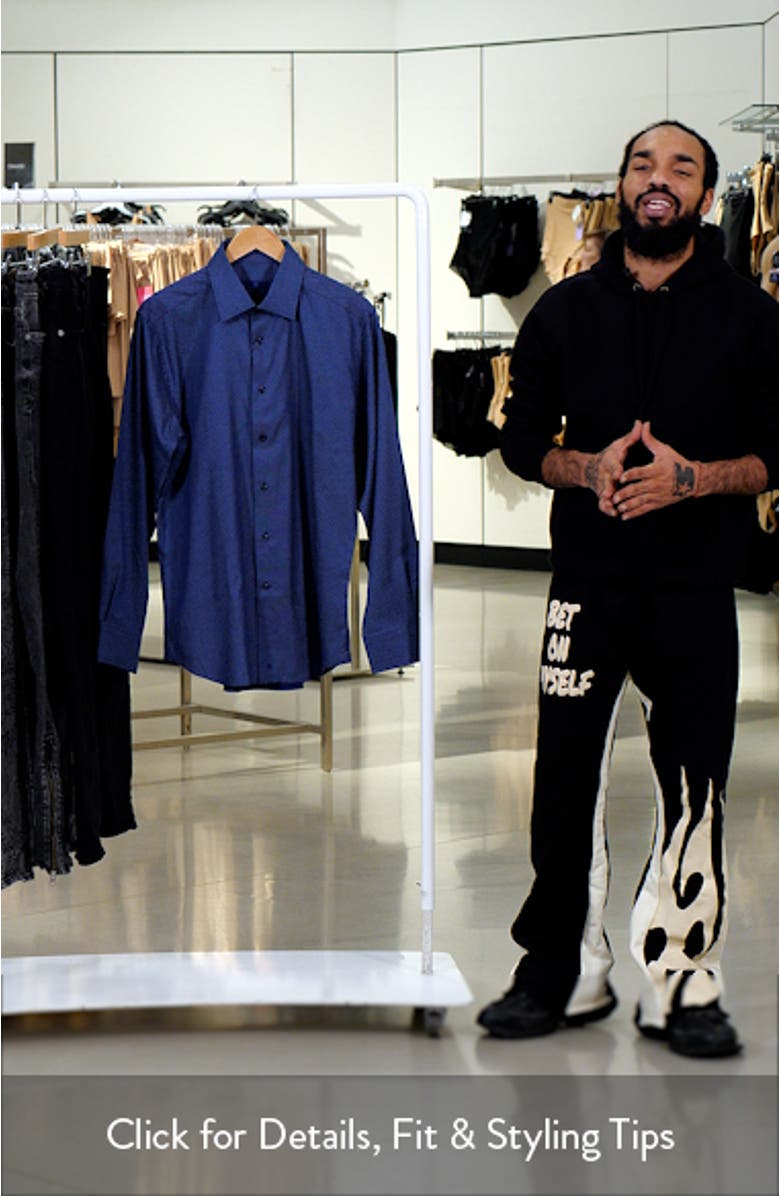 Trim Fit Grid Cotton Dress Shirt, sales video thumbnail