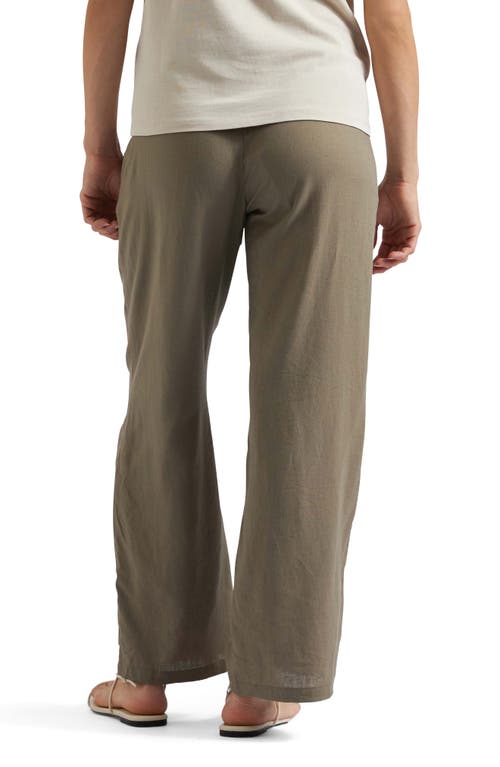 RIPE MATERNITY RIPE MATERNITY INDI SHIRRED LINEN BLEND WIDE LEG MATERNITY PANTS