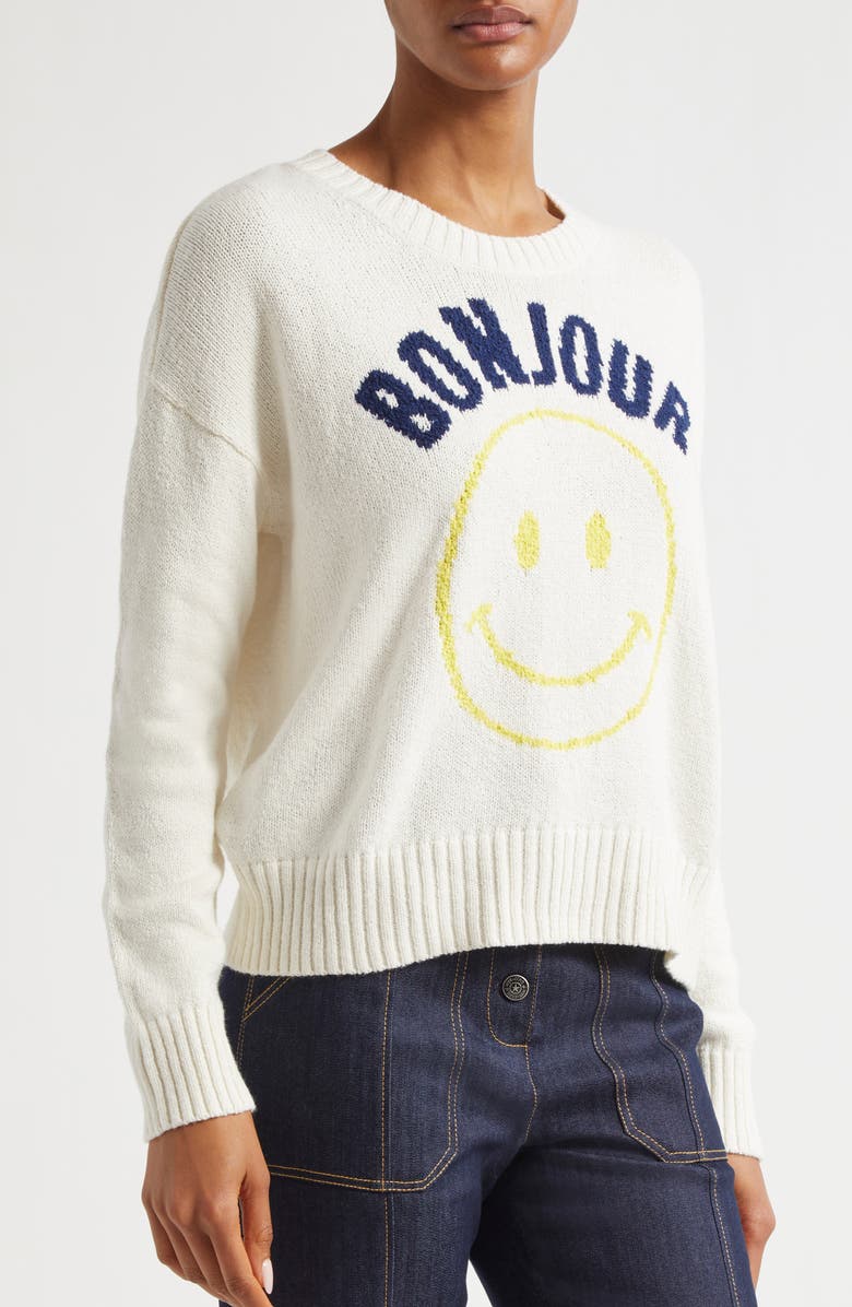 Cinq à Sept Chunky Graphic Sweater, Alternate, color, 