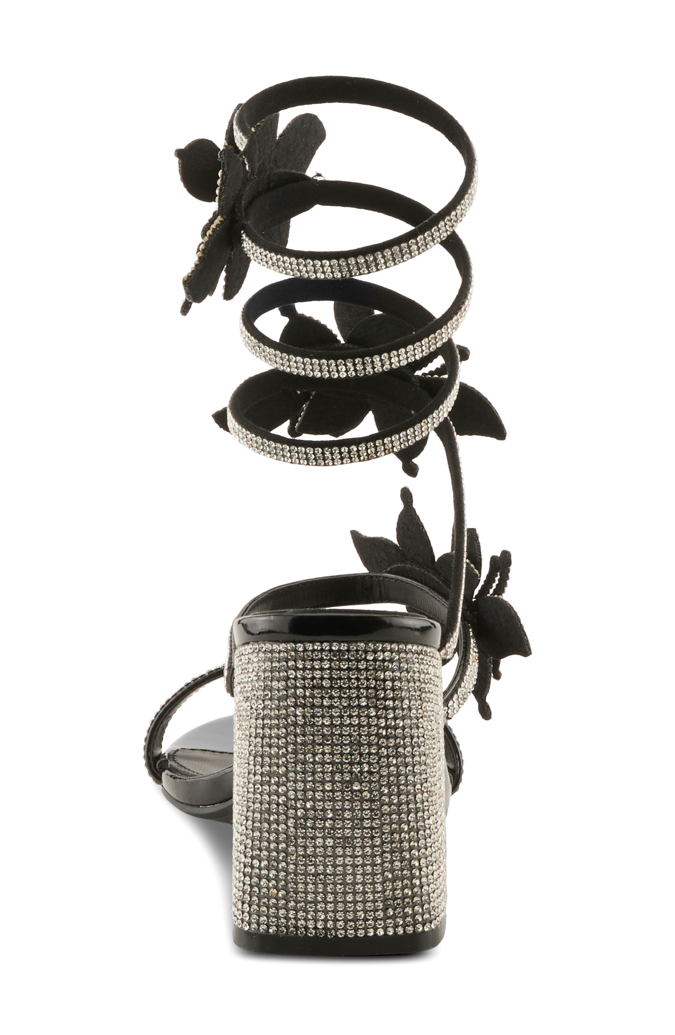 AZURA BY SPRING STEP To The Moon Ankle Wrap Sandal, Alternate, color, Black Multi