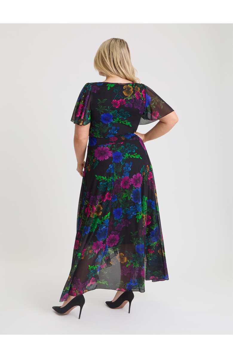 Scarlett & Jo Tilly Floral Sweetheart Dress, Alternate, color, Black Wild Flowers