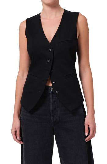 Citizen Of Humanity Citizens Of Humanity Jasmin Denim Longline Vest In Black