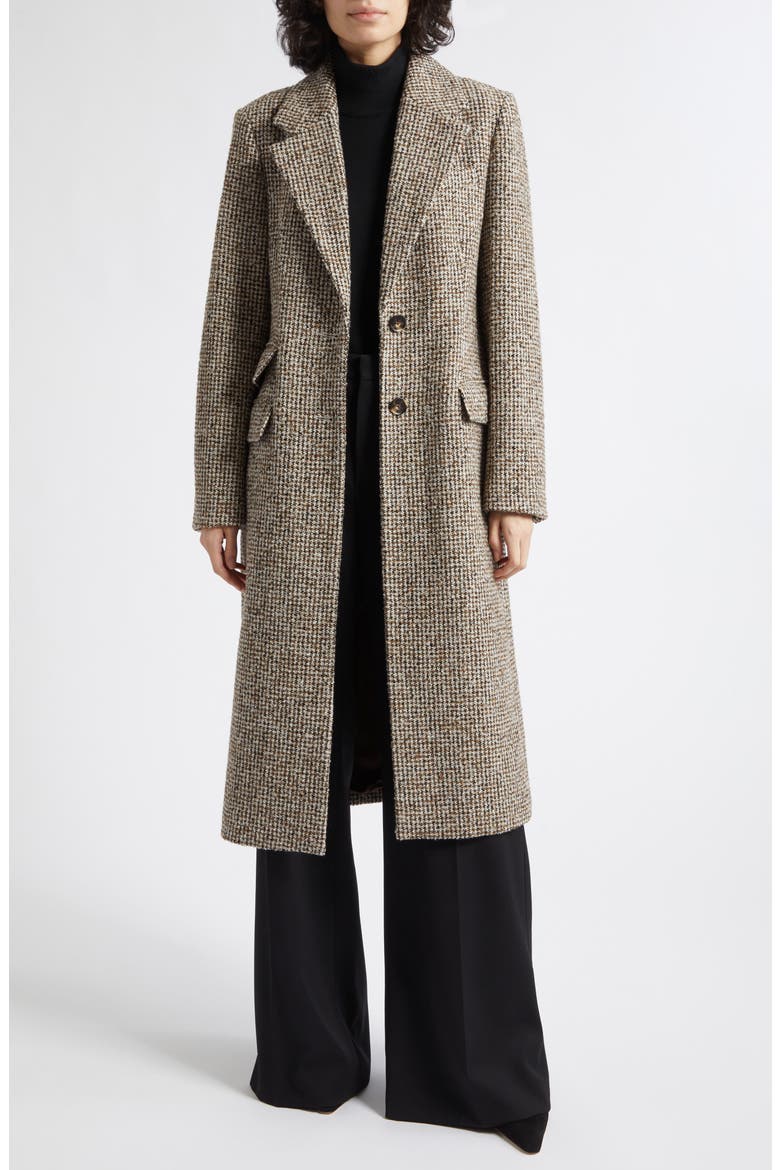 Kai Check Wool Blend Bouclé Coat, Main, color, BROWN CHECK