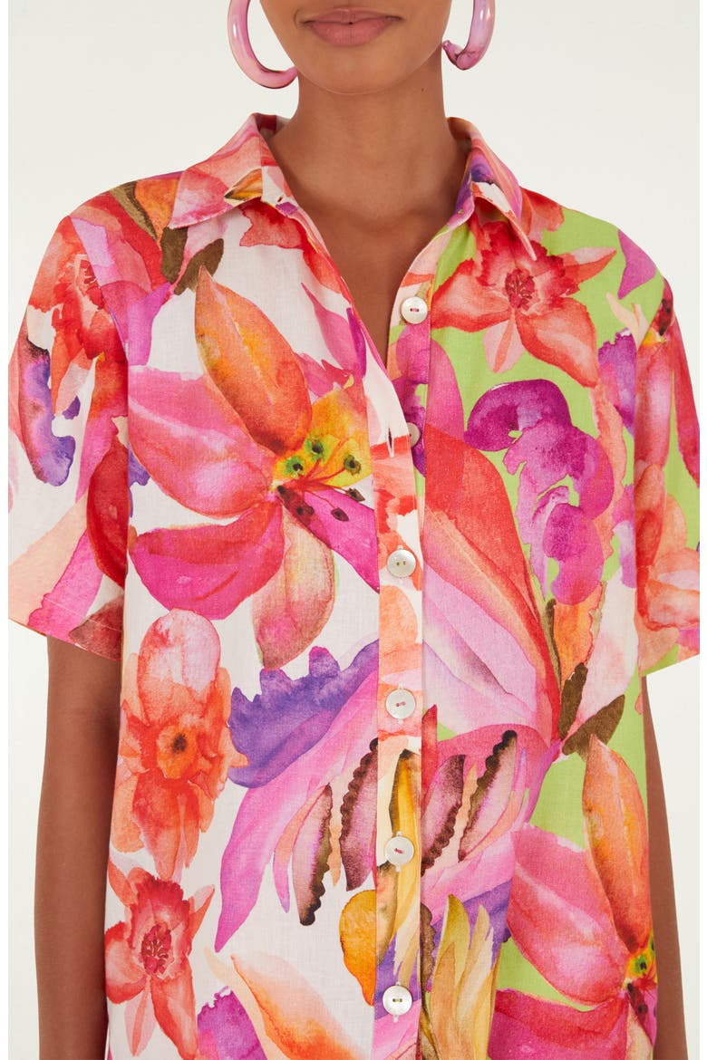 Artsy Flora Button-Up Shirt, Alternate, color, ARTSY FLORA OFF-WHIT