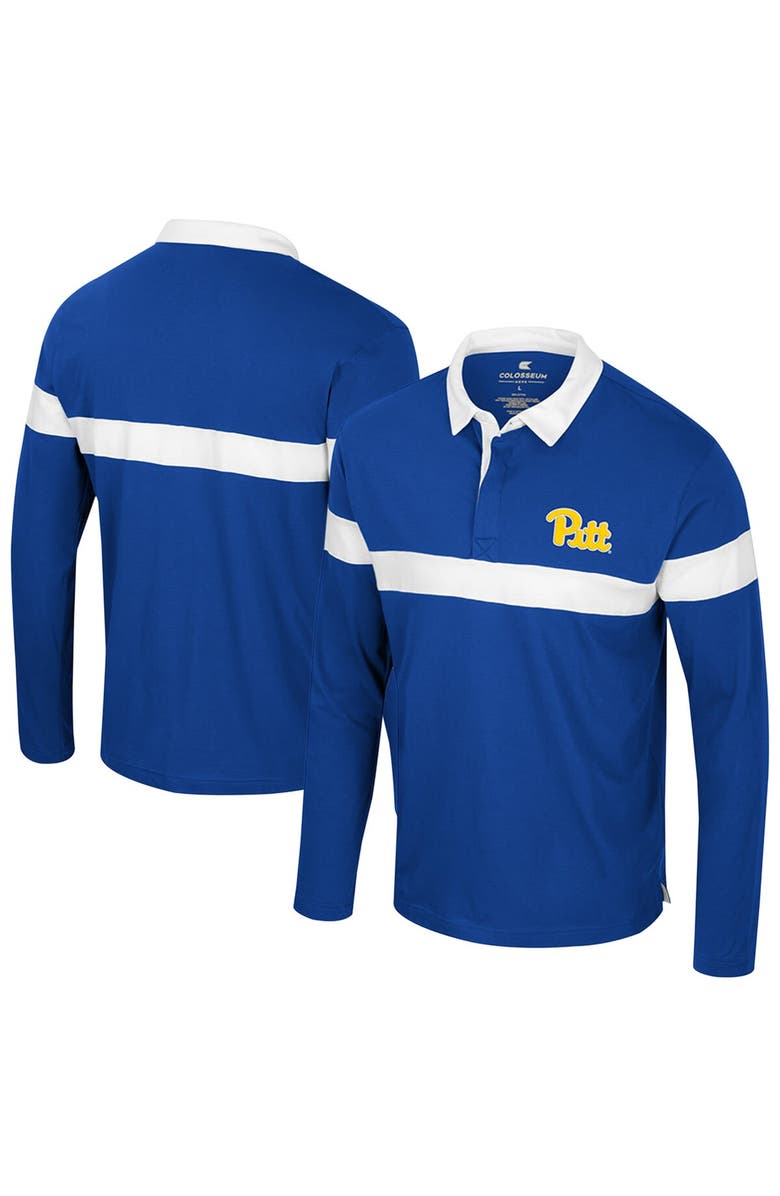 COLOSSEUM Men's Colosseum  Royal Pitt Panthers Too Cool For School Long Sleeve Polo, Alternate, color, 