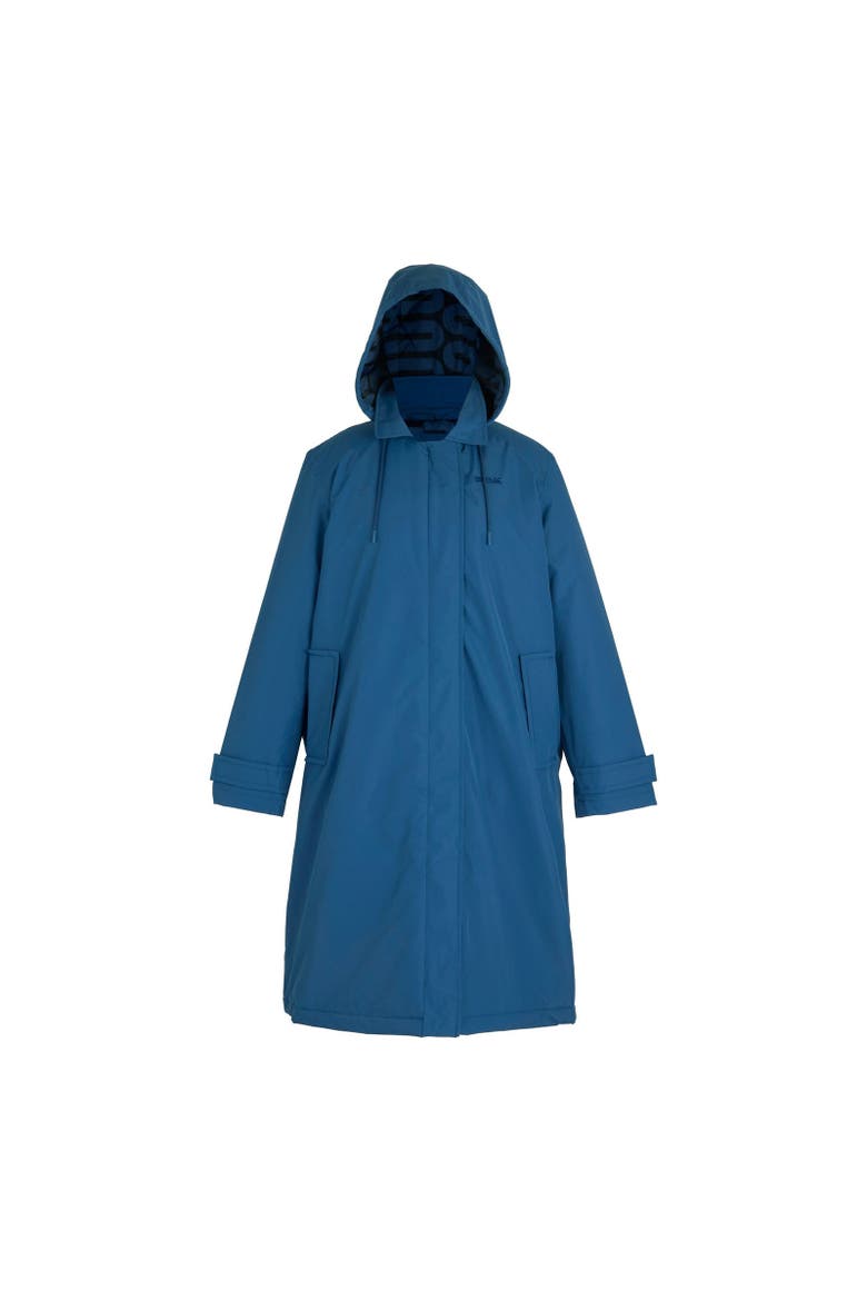Orla Kiely Mac Waterproof Jacket, Main, color, Dusty Denim