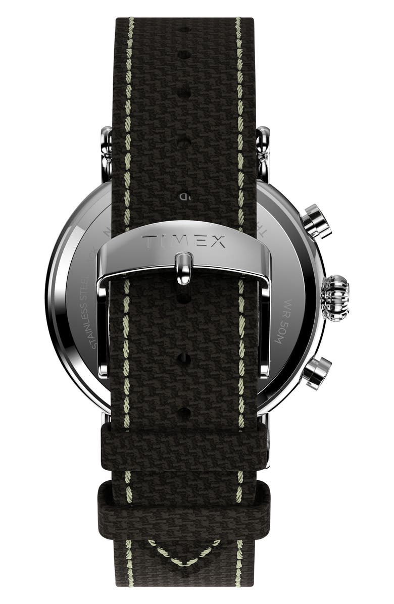 Timex<sup>®</sup> Standard Chronograph Leather Strap Watch, 41mm, Alternate, color, 