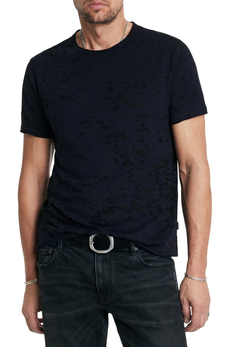 John Varvatos Eden Burnout Organic Cotton Blend T-Shirt, Main, color, Ink Blue