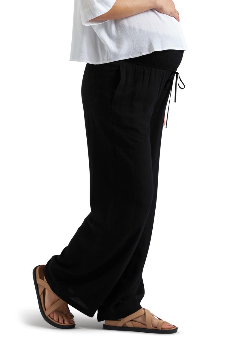 Marlow Shirred Pant, Alternate, color, BLACK