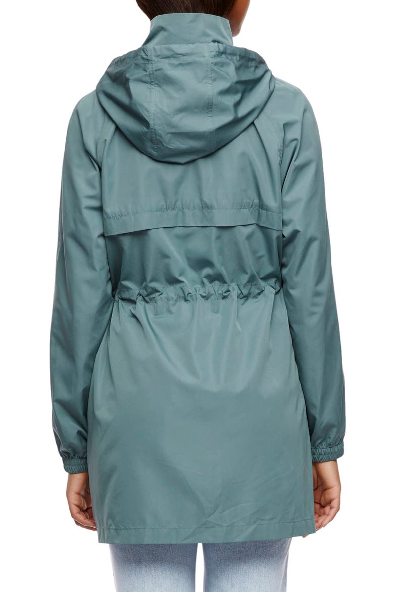 Rain Hooded Jacket, Alternate, color, EVERGREEN