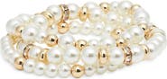 Nordstrom Set of 3 Faux Pearl Stretch Bracelets
