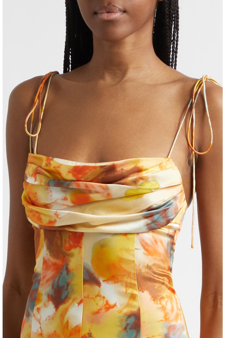 Betty Floral Print Cocktail Dress, Alternate, color, SMOKE SAND MULTI