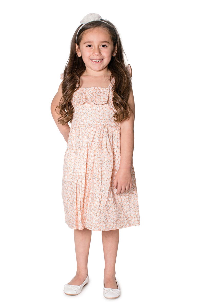 Popatu Kids' Floral Ruffle Trim Dress, Main, color, Pink