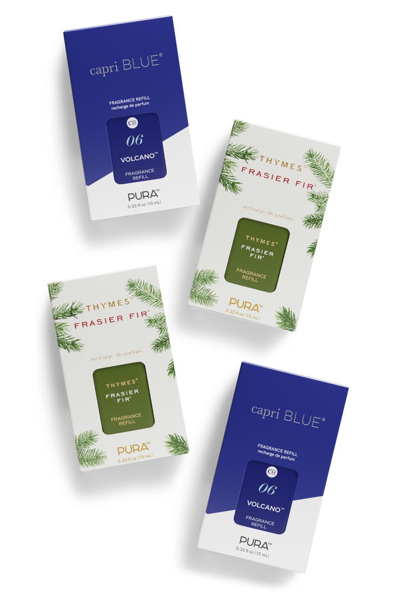 Capri Blue Volcano & Thymes Frasier Fir 4-Pack Diffuser Fragrance Refills $82 Value, Alternate, color, NO COLOR