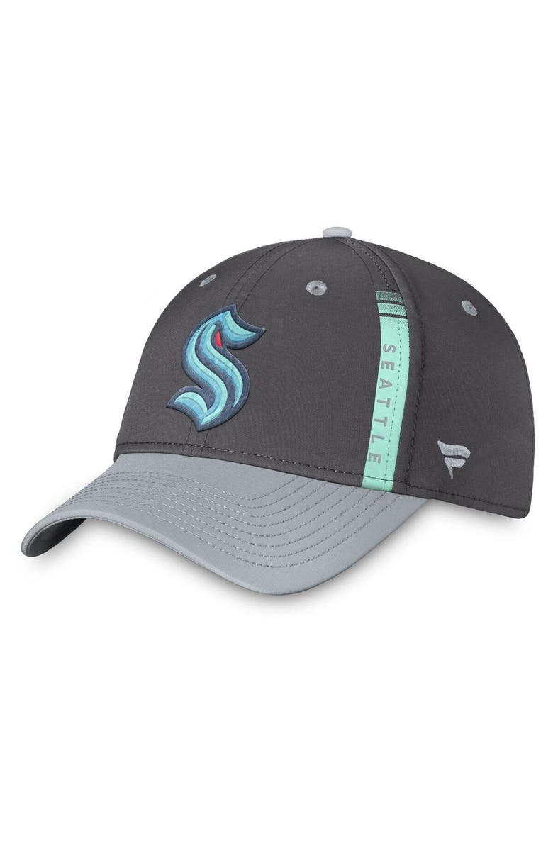 FANATICS Men's Fanatics Branded Charcoal/Gray Seattle Kraken Authentic Pro Home Ice Flex Hat, Main, color, 