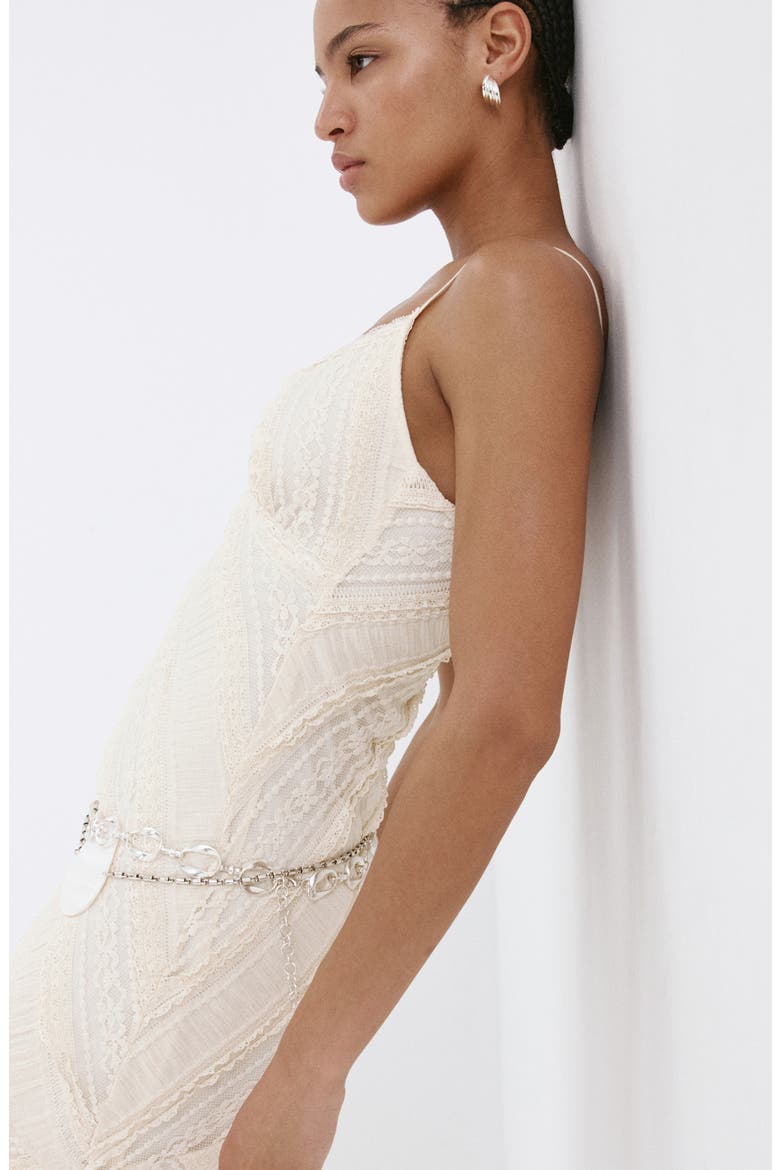 Asymmetrical Lace Dress, Alternate, color, VANILLA