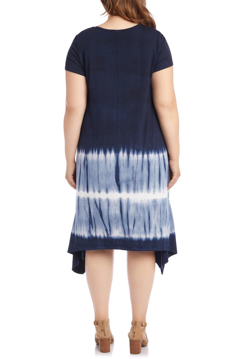 Karen Kane Tie Dye Handkerchief Hem Dress, Alternate, color,
