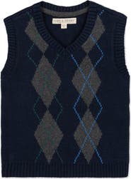 Hope & Henry Kids' Organic V-Neck Argyle Sweater Vest