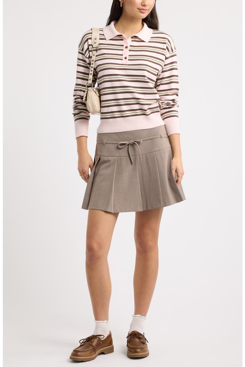 Striped Polo Sweater, Alternate, color, PINK D- IVORY HANNAH STRIPE