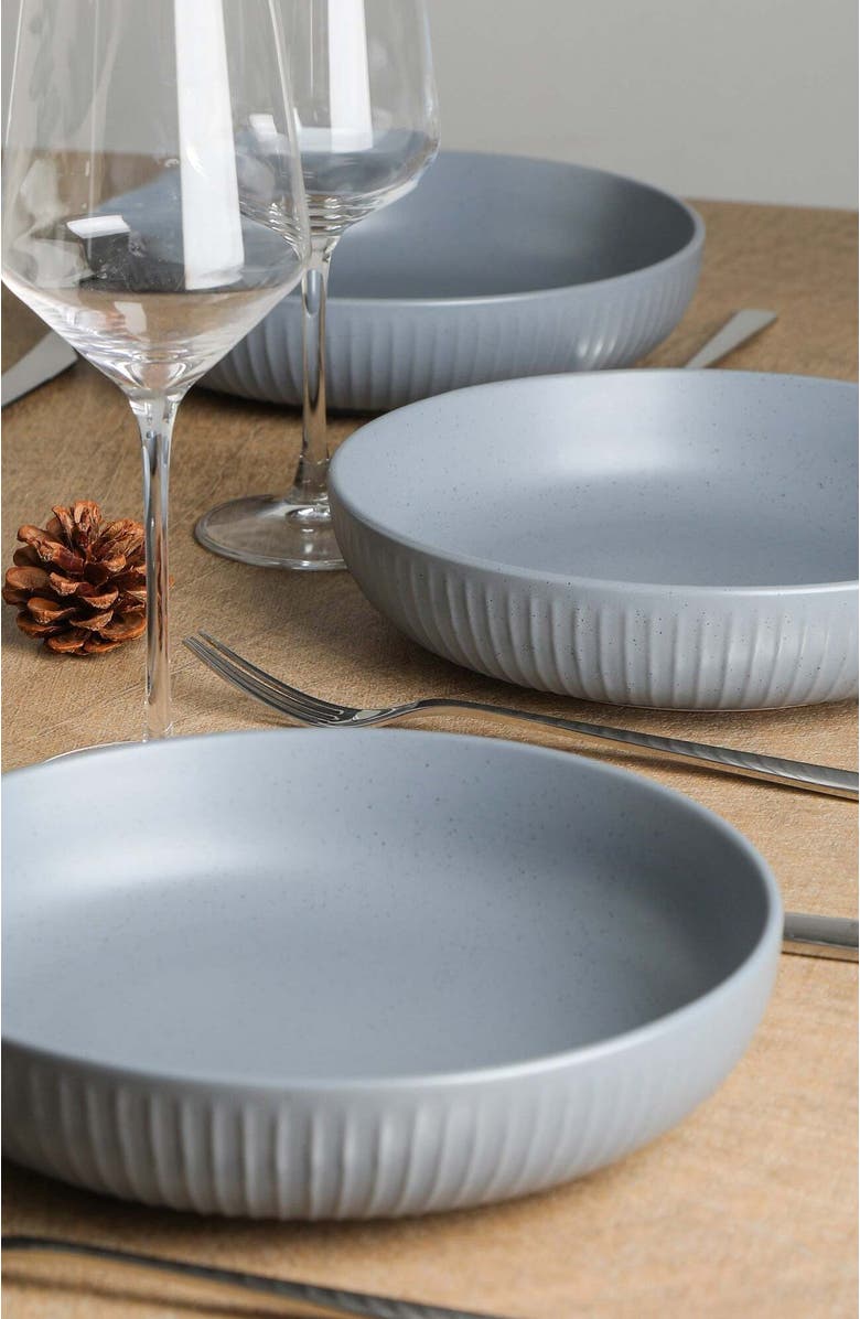 Stone Lain Logan Stoneware 4-Piece Bowl Set, Alternate, color, Grey