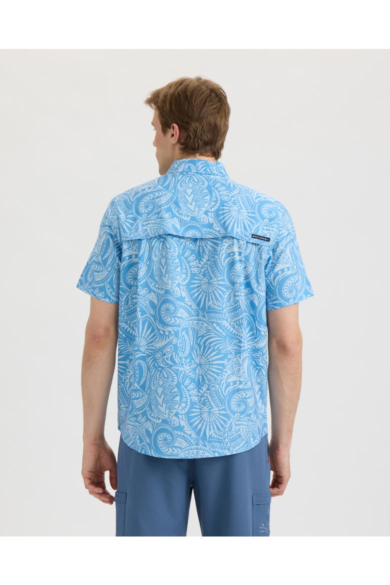 Performance Woven Shirt, Alternate, color, Azure Blue
