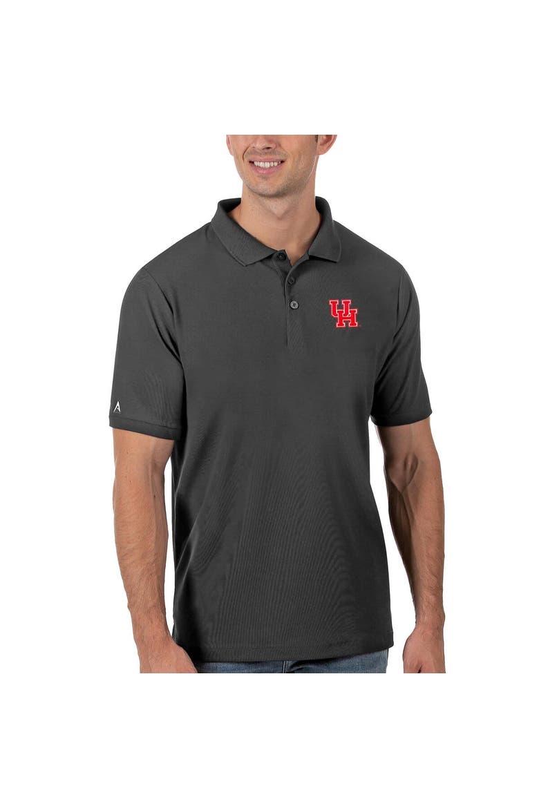 Men's Antigua Anthracite Houston Cougars Legacy Pique Polo, Main, color, Anthracite