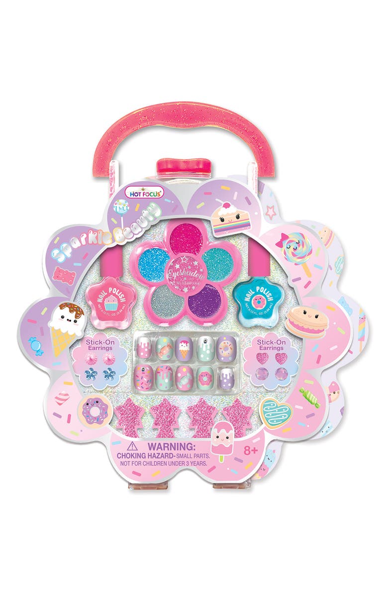 HOT FOCUS Kids' Sparkle Beauty Cosmetic Kit, Main, color, 