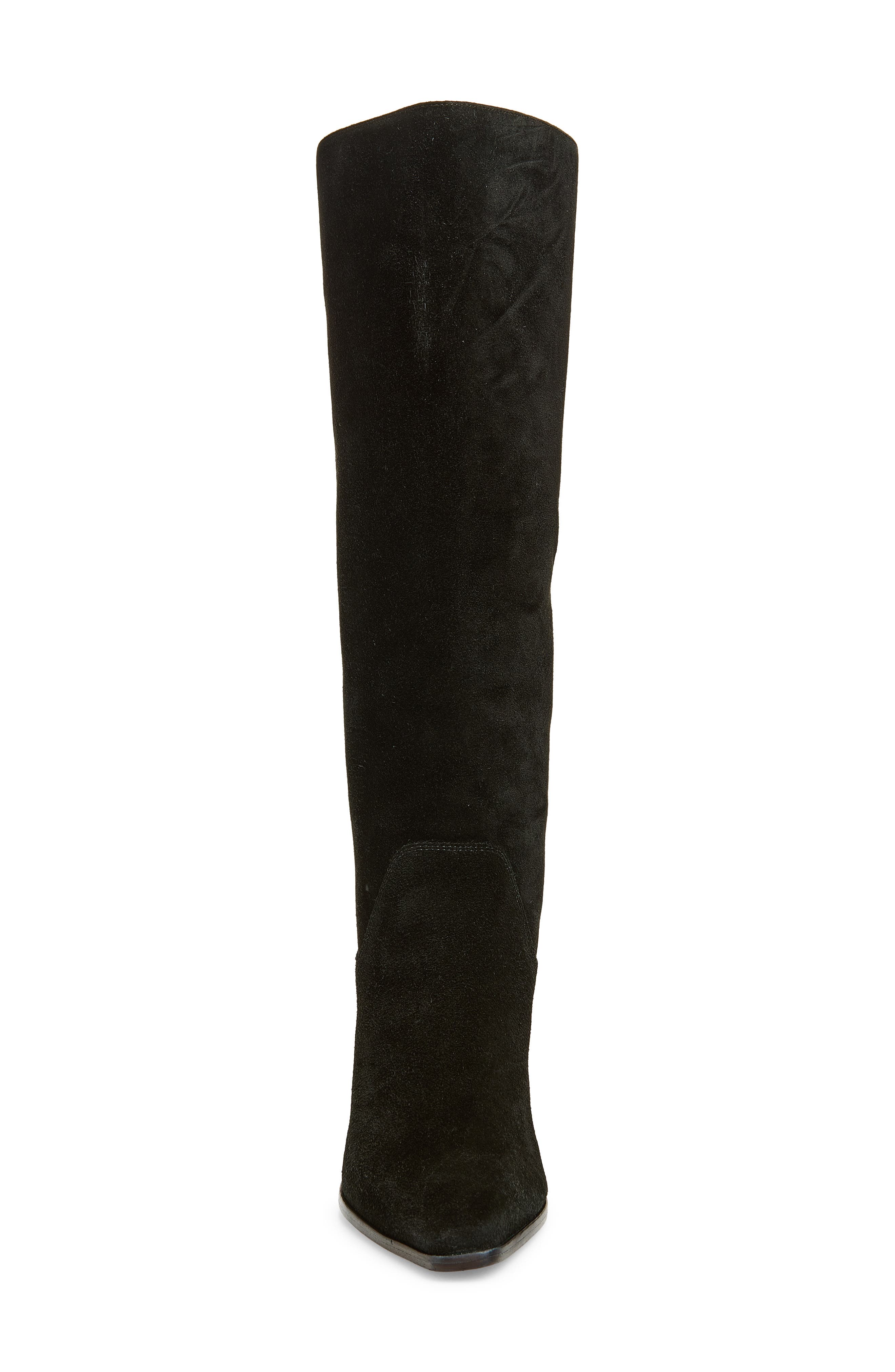 Dominique Leather Knee High Boot, Alternate, color, BLACK SUEDE