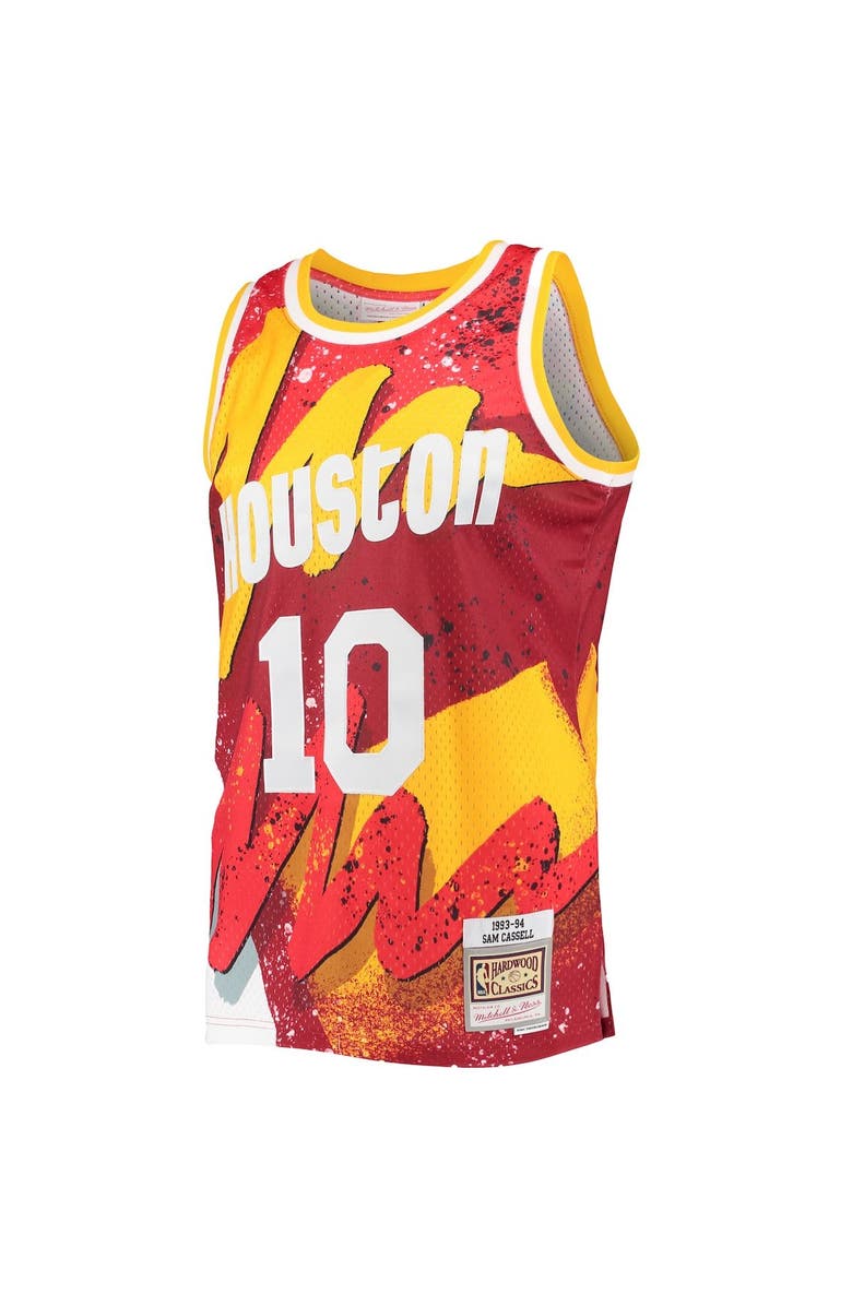 Mitchell & Ness Men's Mitchell & Ness Sam Cassell Red Houston Rockets Hardwood Classics 1993/94 Hyper Hoops Swingman Jersey, Alternate, color, 