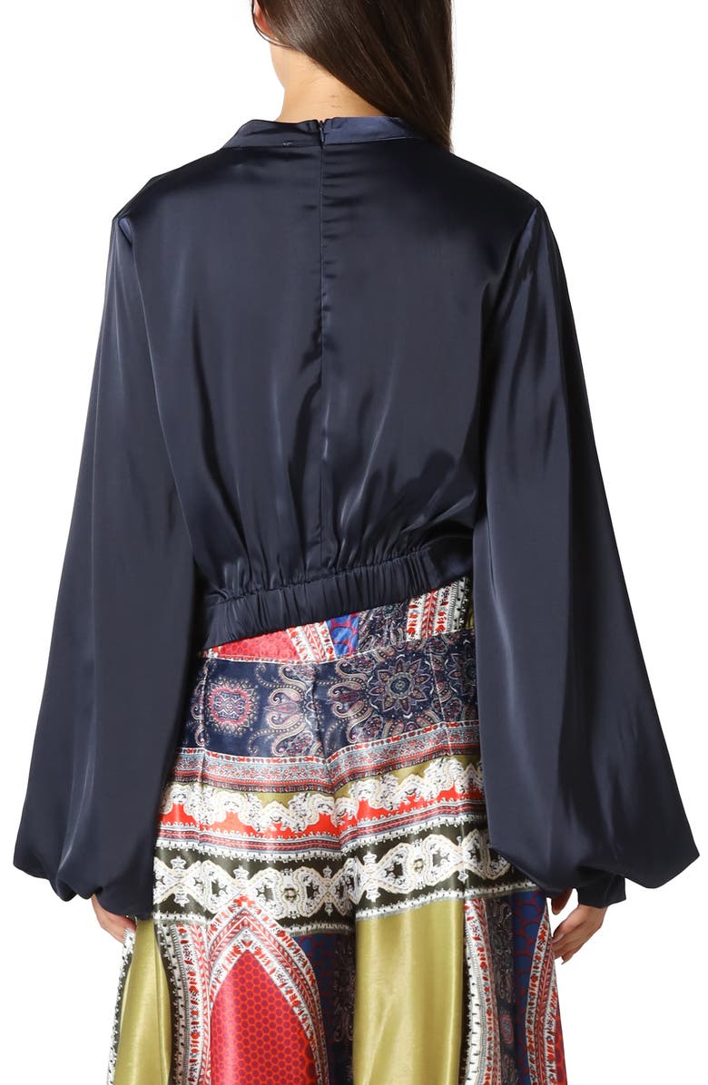 GRACIA Wide Sleeve Waist Tied Top, Alternate, color, 