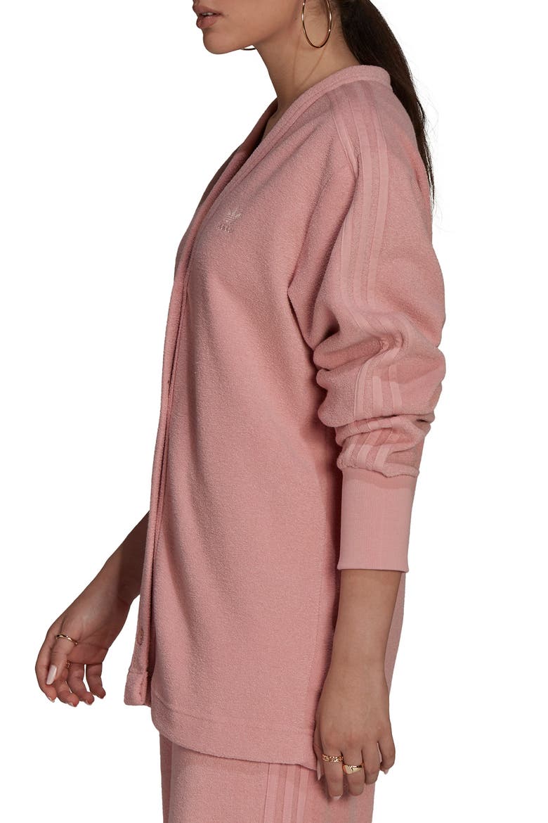 Cotton Piqué Cardigan, Alternate, color, WONDER MAUVE