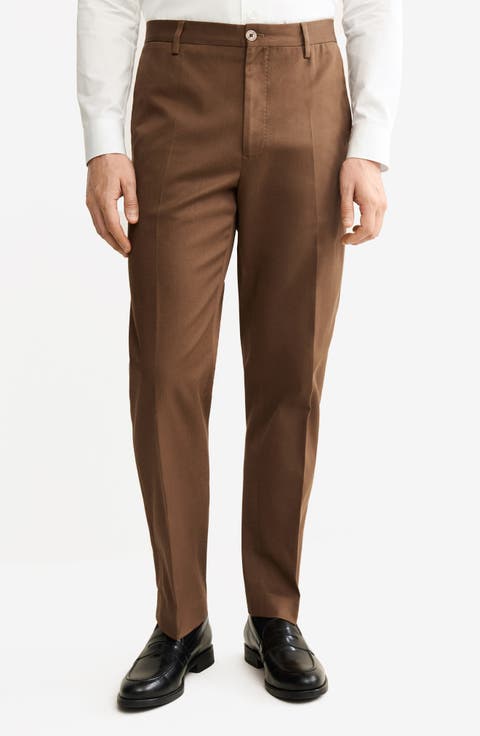 Regular Fit Pleated Stretch Cotton Pants