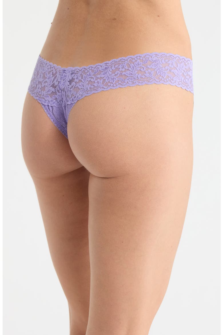Signature Lace Low Rise Thong, Alternate, color, LOVE POTION PURPLE
