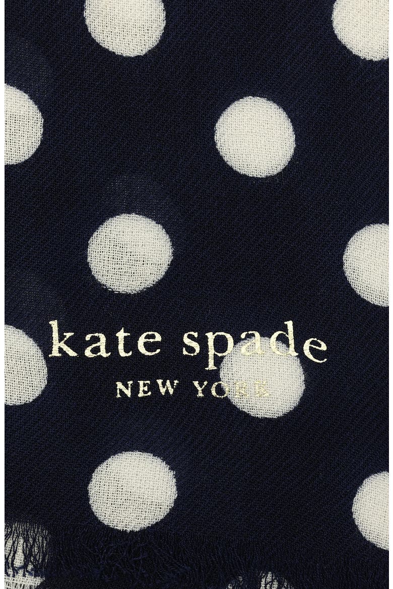 breezy dot oblong scarf, Alternate, color, PLANETARY NAVY/ CREAM