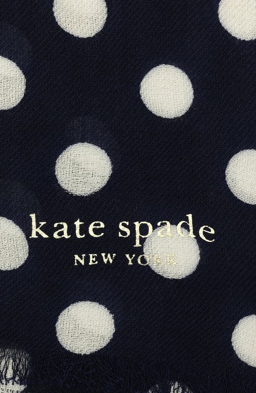 Shop Kate Spade New York Breezy Dot Oblong Scarf In Planetary Navy/cream