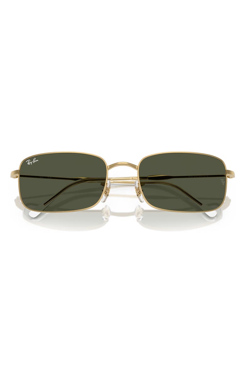 59mm Rectangle Sunglasses, Alternate, color, GOLD FLASH