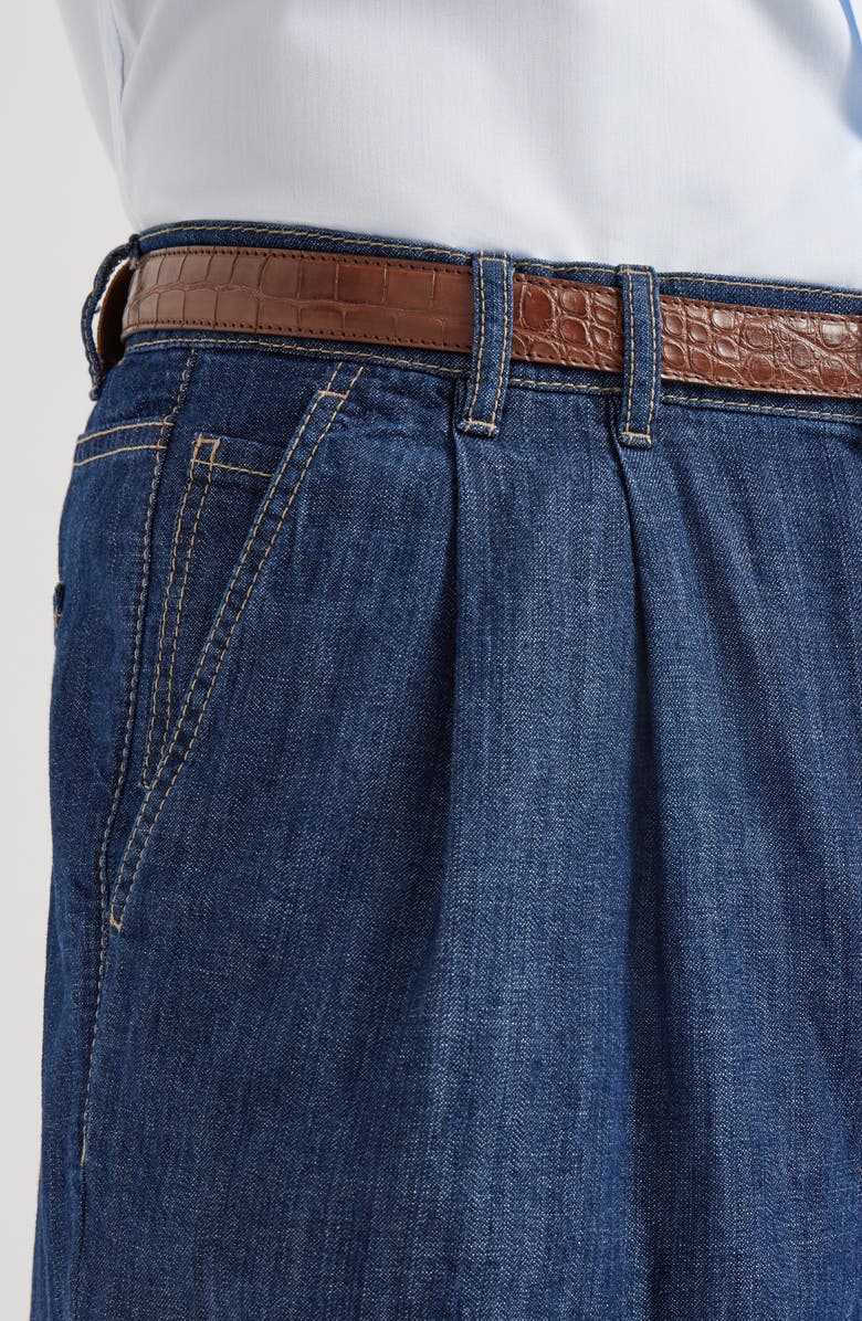 Brunello Cucinelli Double pleated trousers, Alternate, color, Dark Denim