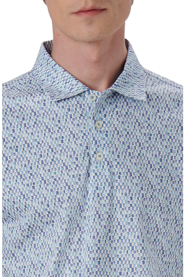 Victor OoohCotton® Tile Print Polo, Alternate, color, PEACOCK