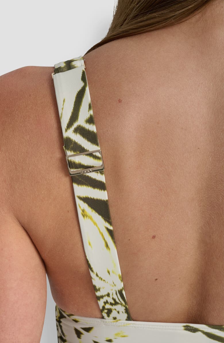 DKNY Plunge One-Piece Swimsuit, Alternate, color, Tiki Flora