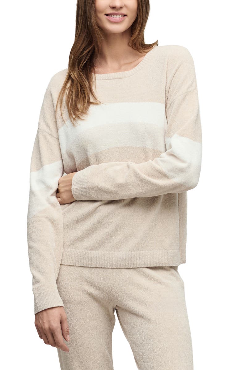 Barefoot Dreams<sup>®</sup> CozyChic<sup>®</sup> Ultra Lite<sup>®</sup> Wavy Colorblock Pullover Sweater, Main, color, Stone Multi