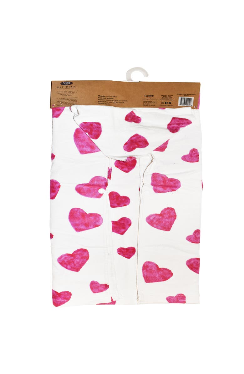 Rae Dunn Snuggle Kids Hooded Towel and 12 Inch Beach Ball Hearts, Alternate, color, Multicolored