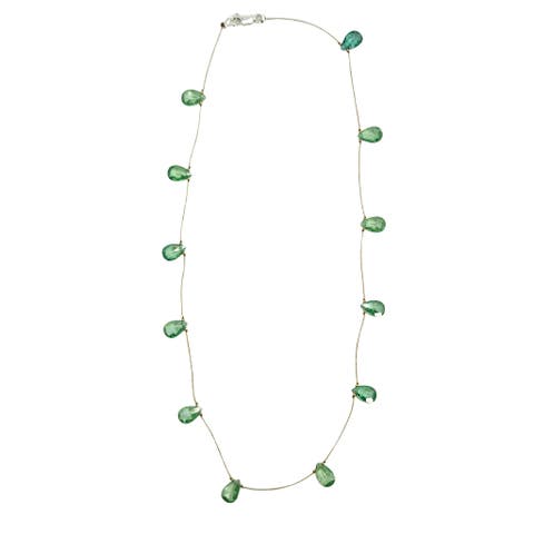 Faceted Teardrop Gemstone Station Necklace