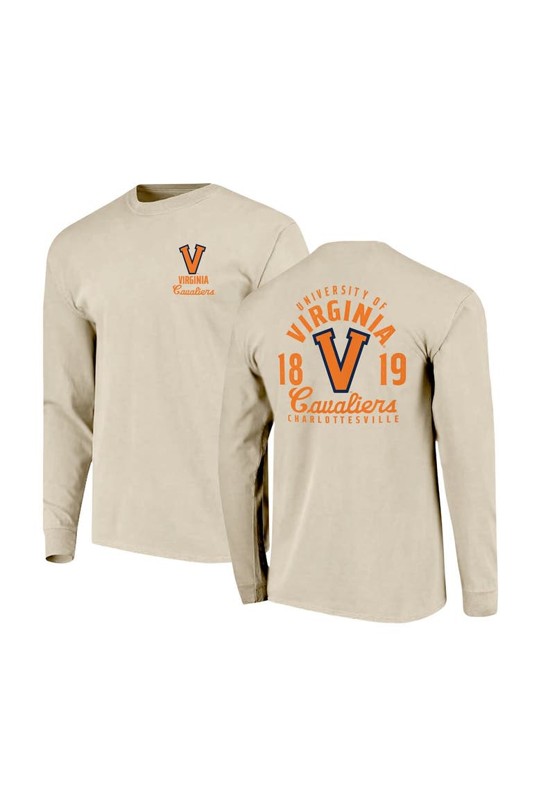 Men's Natural Virginia Cavaliers Comfort Colors Mascot Overlay Long Sleeve T-Shirt, Main, color, Natural