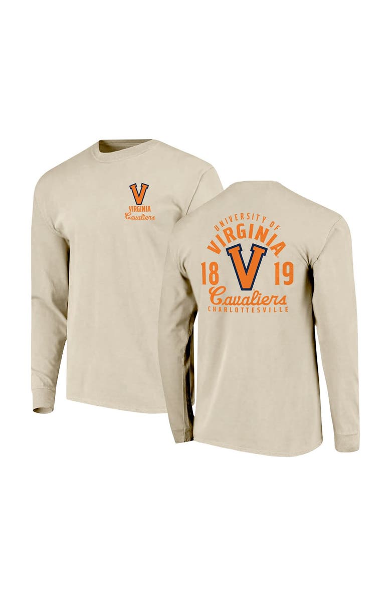 IMAGE ONE Men's Natural Virginia Cavaliers Comfort Colors Mascot Overlay Long Sleeve T-Shirt, Main, color, Natural