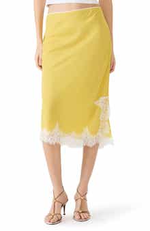 Steve Madden Cinthia Lace Trim Midi Skirt