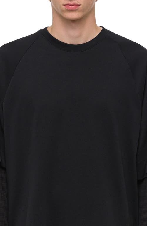 Helmut Lang Double Layer Waffle Stitch Top In Black