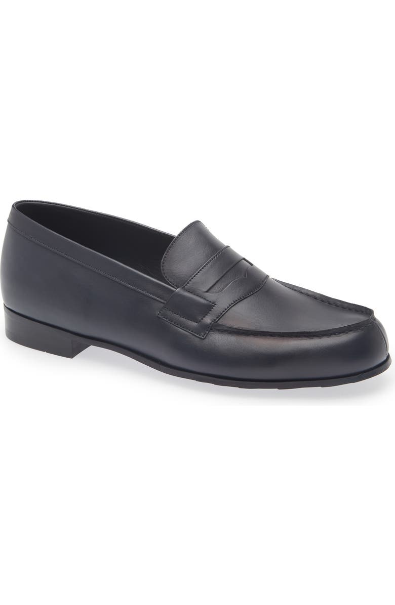 JM WESTON 180 Light Penny Loafer, Main, color, Navy